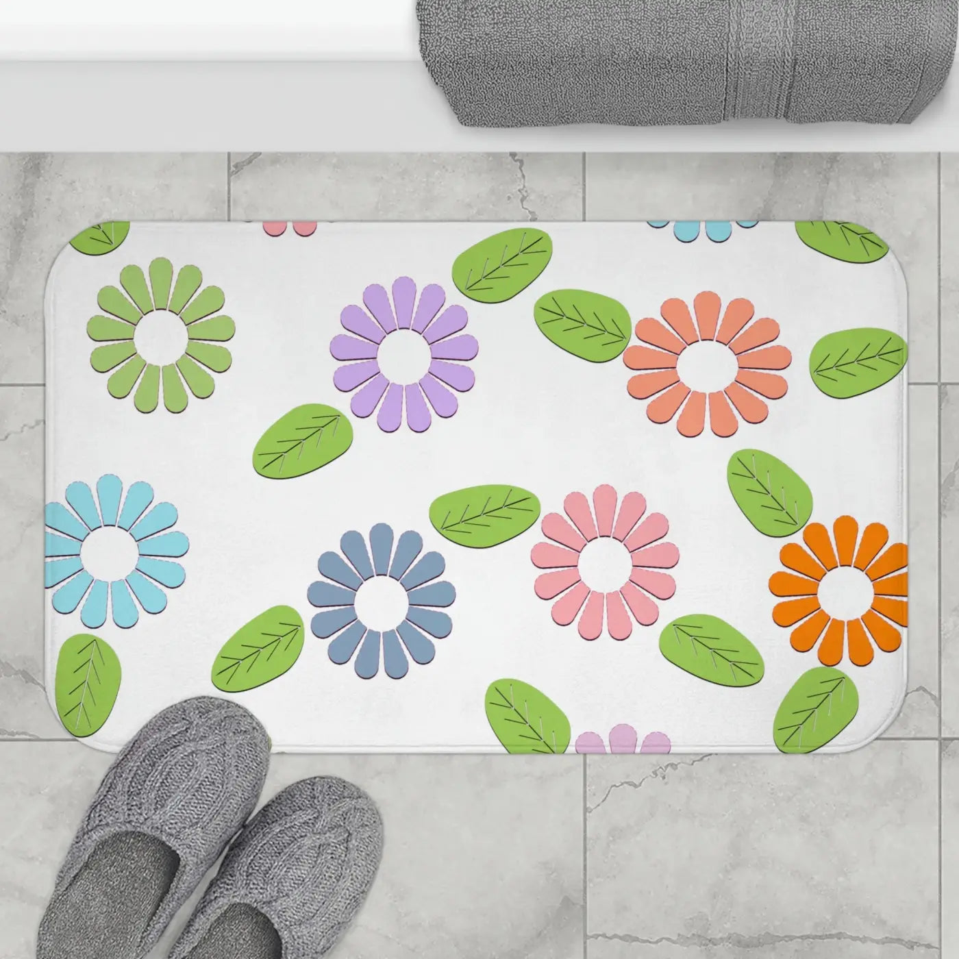 Colorful Flowers Bath Mat – Eco-friendly Gift - Dipaliz
