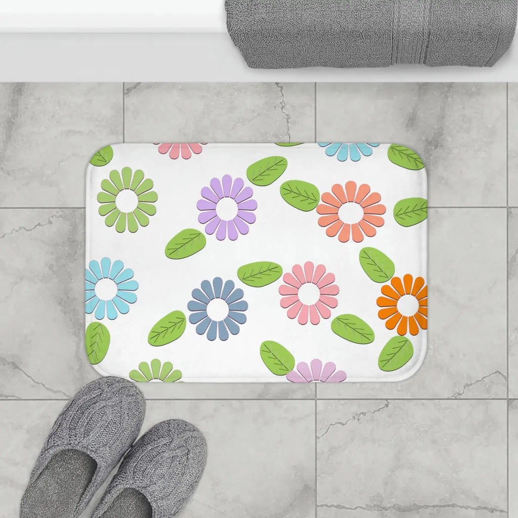 Colorful Flowers Bath Mat – Eco-friendly Gift - Dipaliz