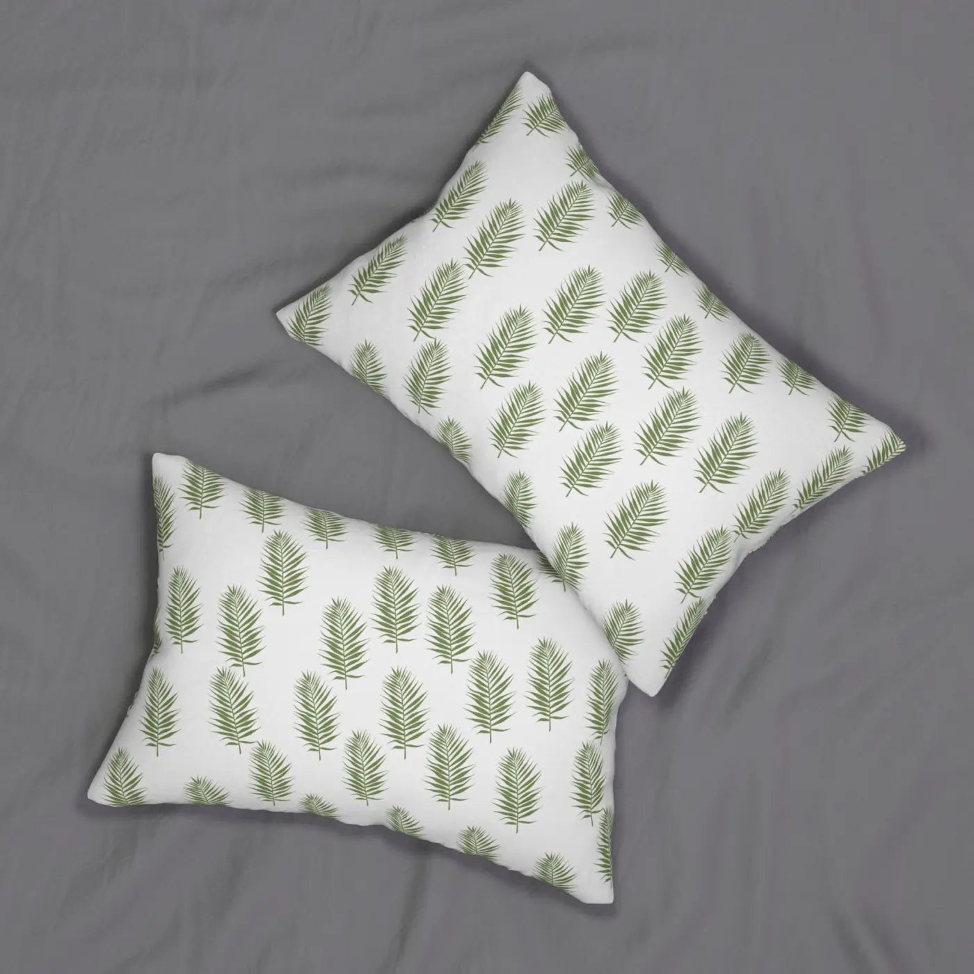 Green Leaves Polyester Lumbar Pillow – Eco Friendly - Dipaliz