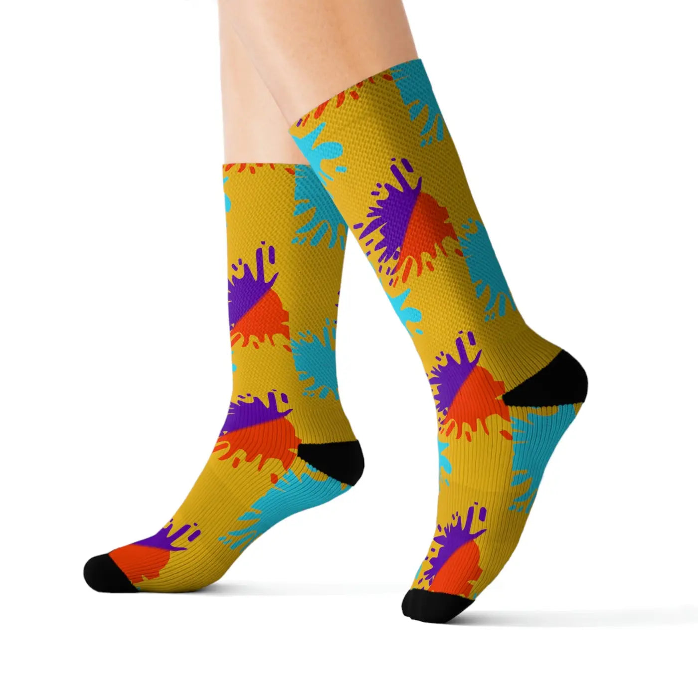 Paint Splats Sublimation Socks – Eco-friendly - Dipaliz