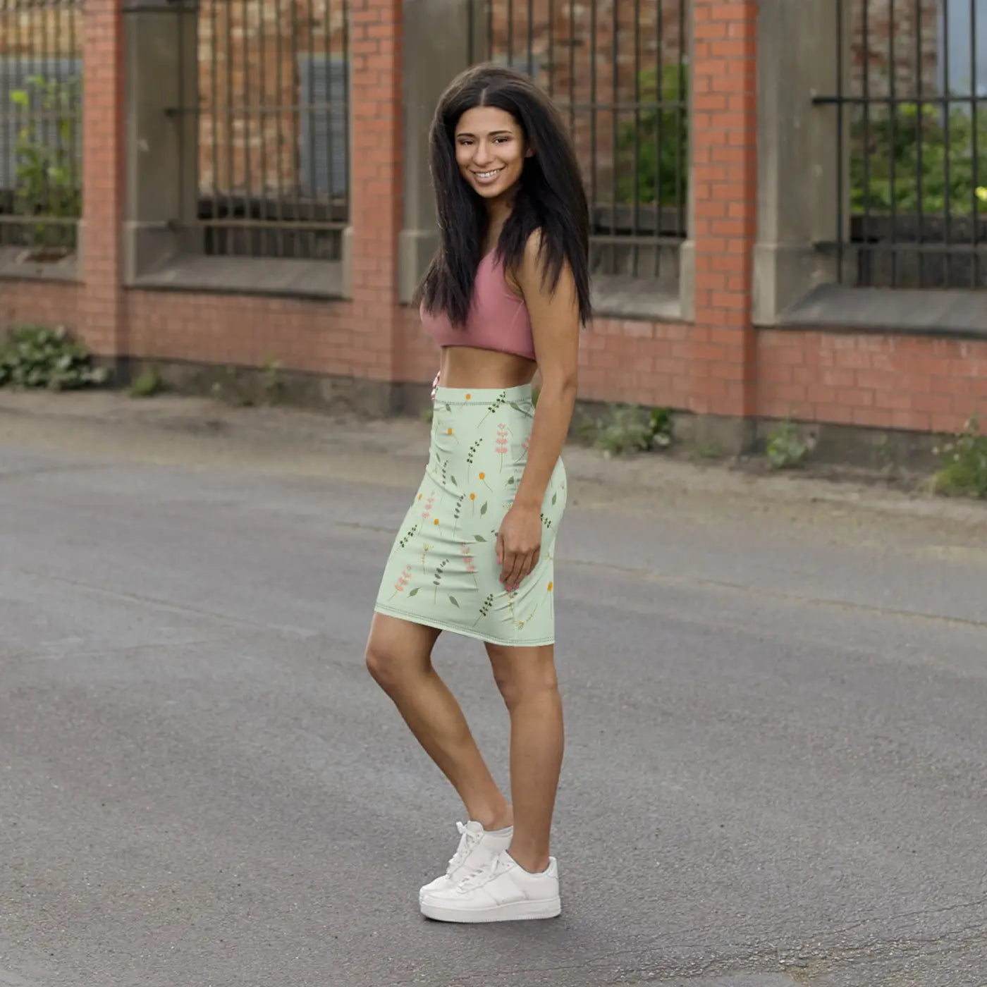 Simple Flower Pattern Mini Skirt – Eco-friendly - Dipaliz