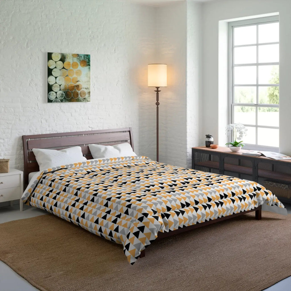Black Triangles Comforter – Eco-friendly Gift - Dipaliz