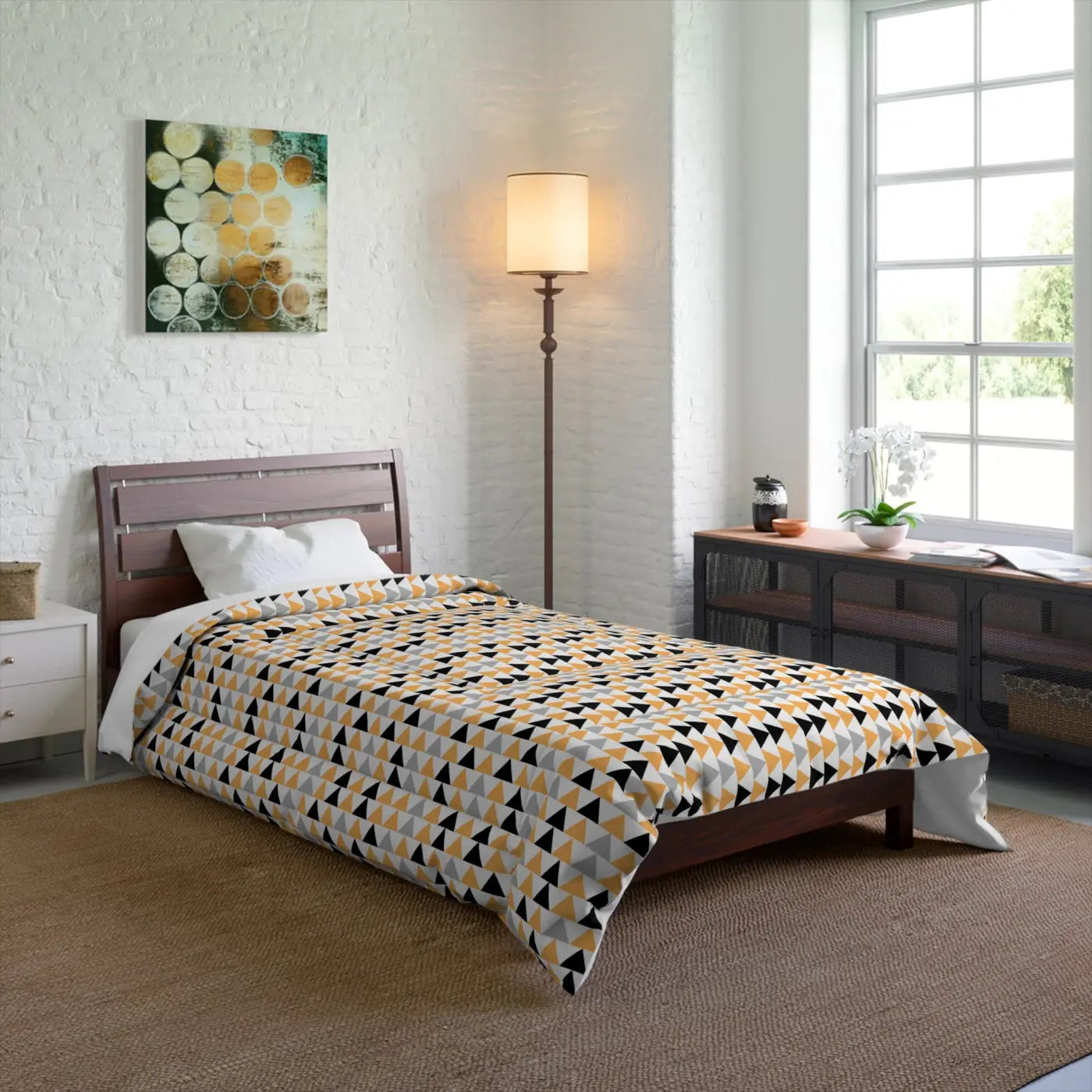 Black Triangles Comforter – Eco-friendly Gift - Dipaliz