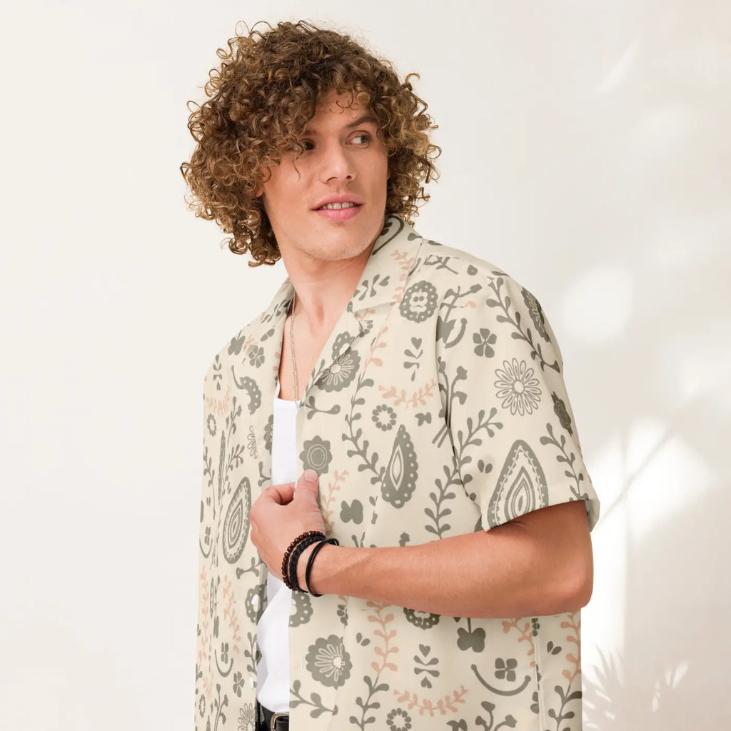 Nature Pattern Button Shirt – Eco Friendly - Dipaliz