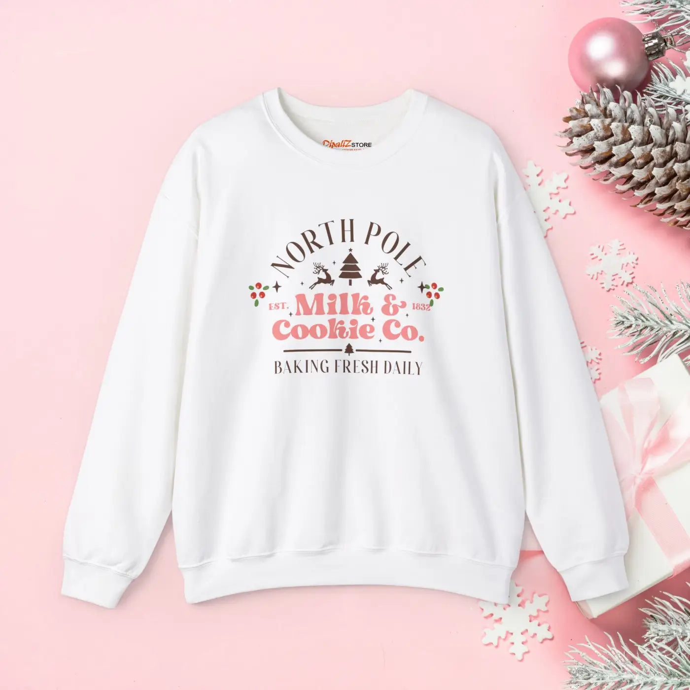 North Pole Vibes Crewneck Sweatshirt – Eco-friendly - Dipaliz