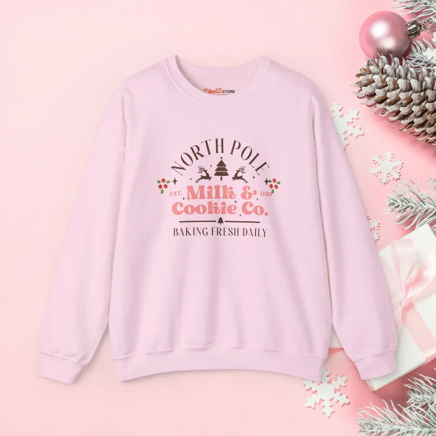 North Pole Vibes Crewneck Sweatshirt – Eco-friendly - Dipaliz