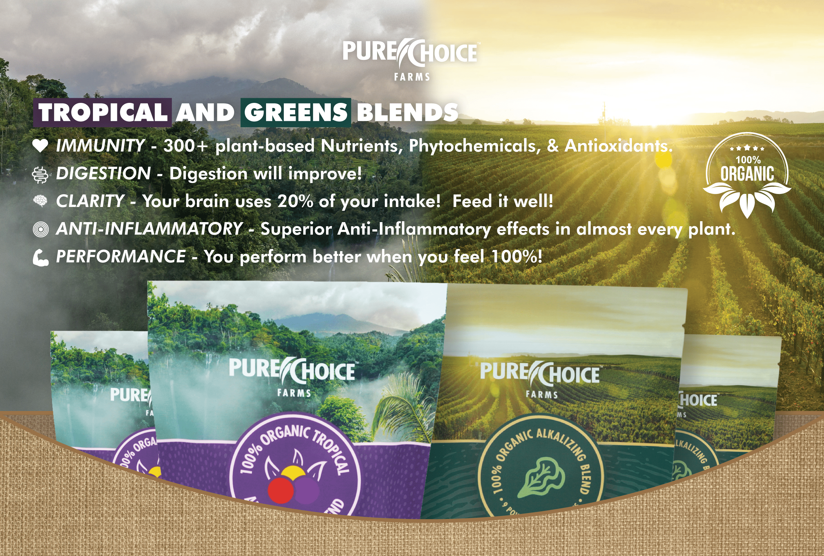 Organic Tropics & Raw Greens Micronutrient Powders
