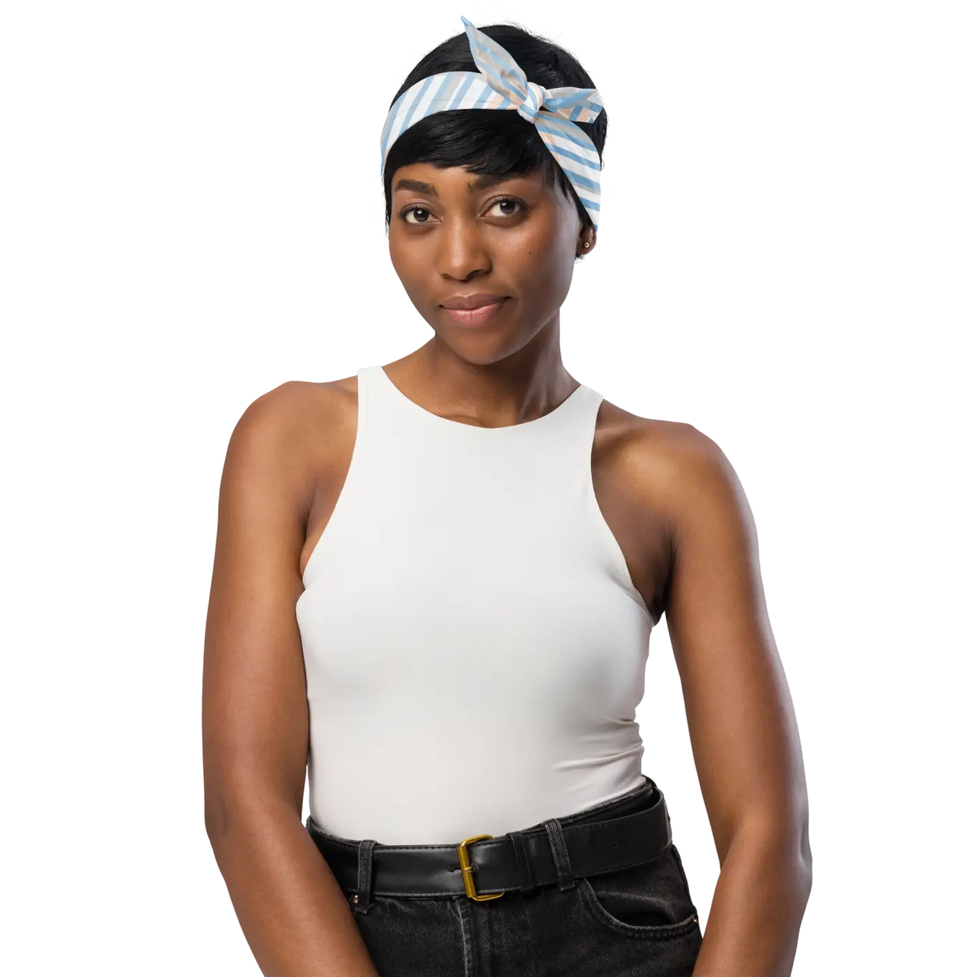Bold Print Bandana – Eco Friendly Blue Stripes - Dipaliz