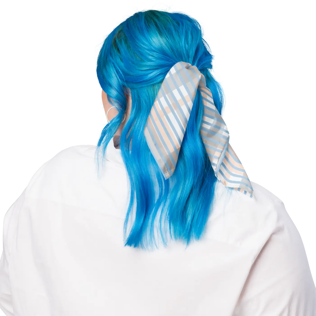 Bold Print Bandana – Eco Friendly Blue Stripes - Dipaliz