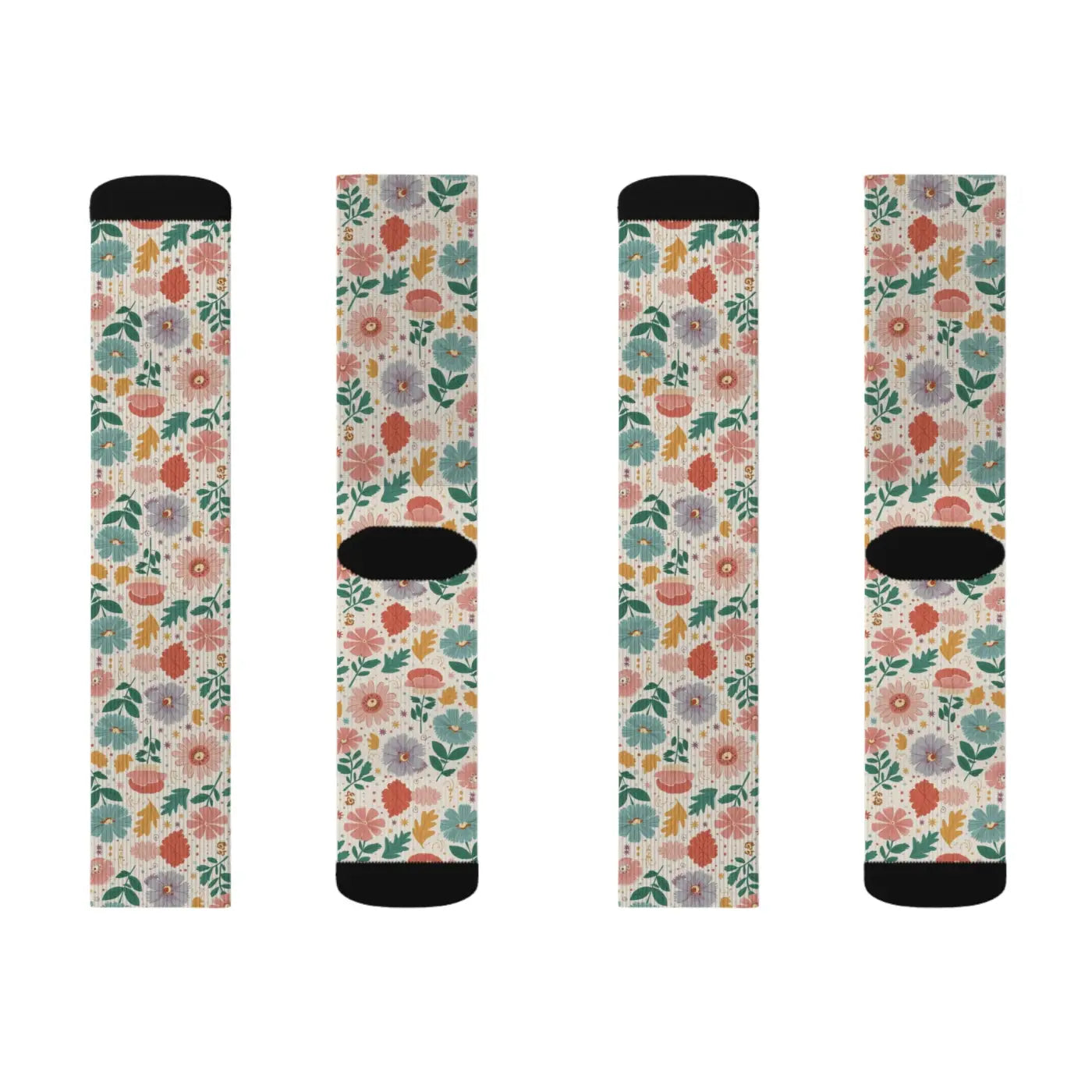 Pastel Flowers Socks – Eco-friendly Women’s Clothing - Dipaliz