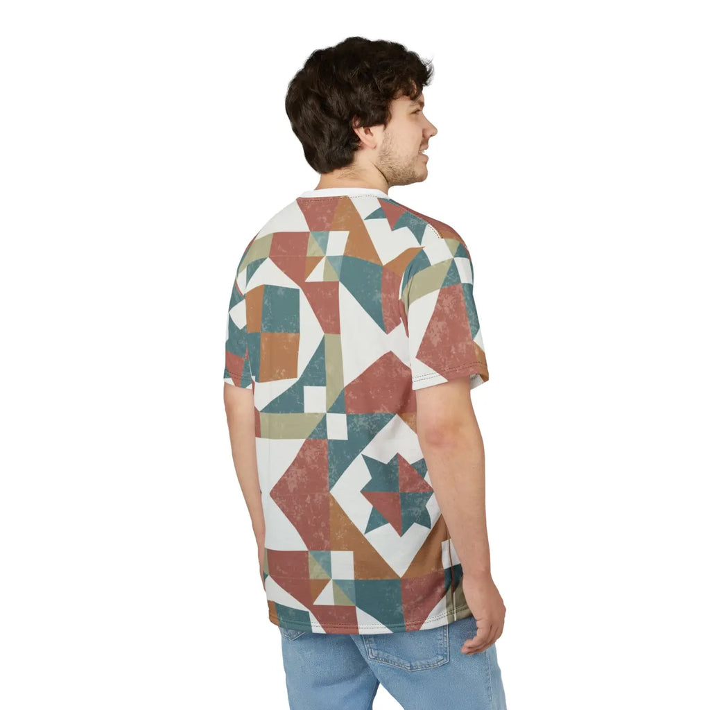 Pastel Geometric Pattern Tee – Eco-friendly - Dipaliz