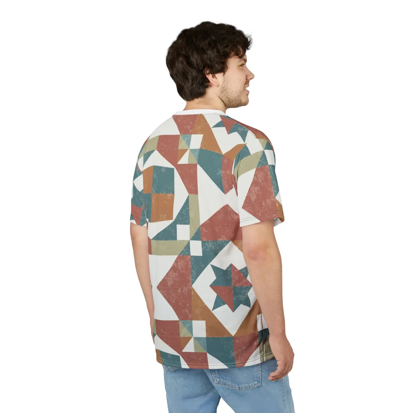 Pastel Geometric Pattern Tee – Eco-friendly - Dipaliz