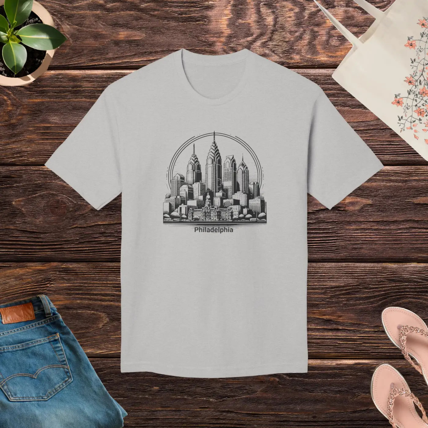 Philly Skyline Tee – Eco-friendly Women’s Clothing - Dipaliz
