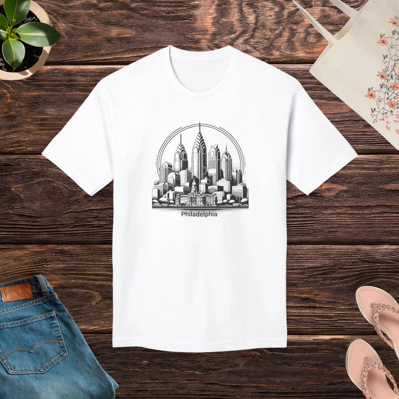 Philly Skyline Tee – Eco-friendly Women’s Clothing - Dipaliz