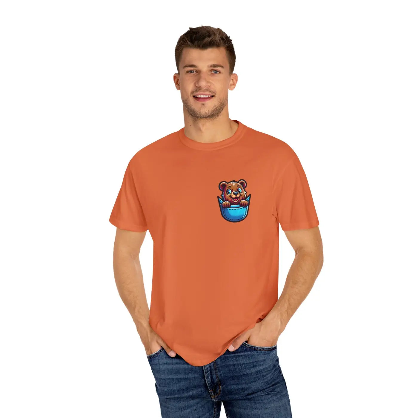 Bear in a Pocket Tee – Eco-friendly Cotton Top - Dipaliz