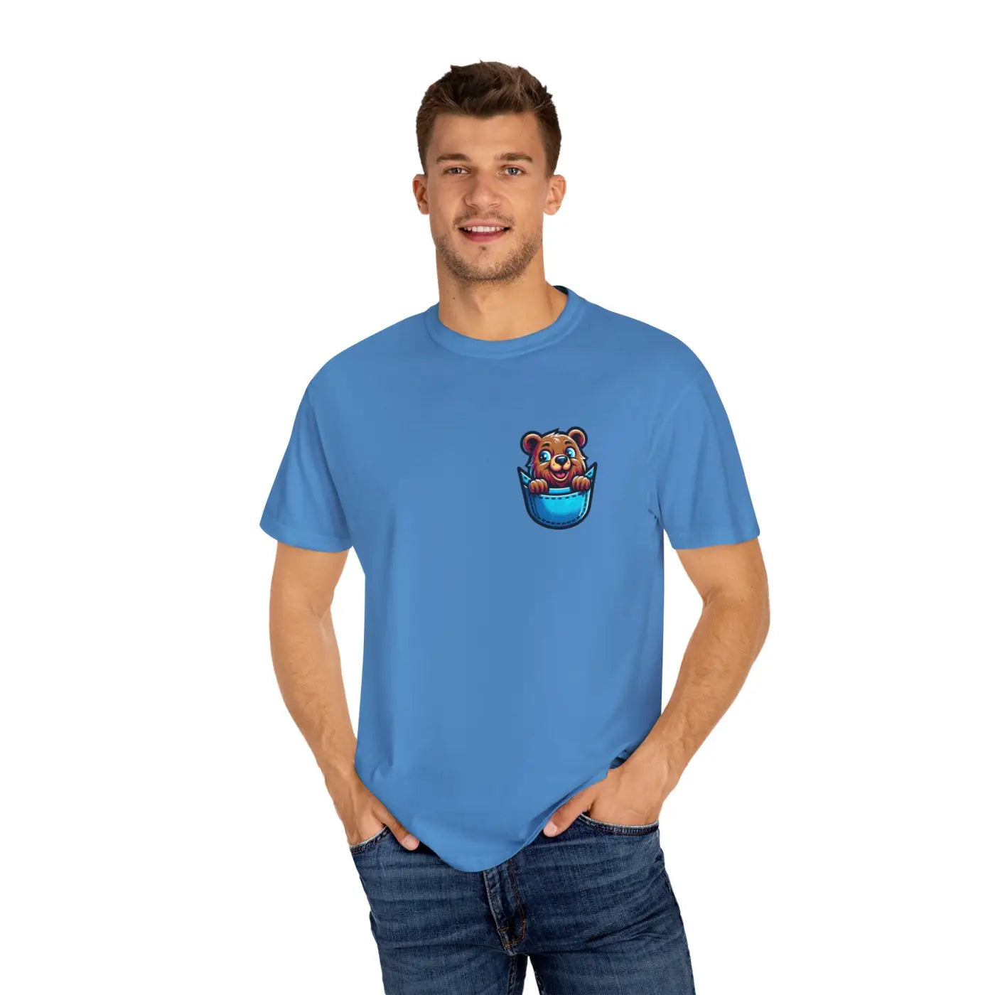 Bear in a Pocket Tee – Eco-friendly Cotton Top - Dipaliz