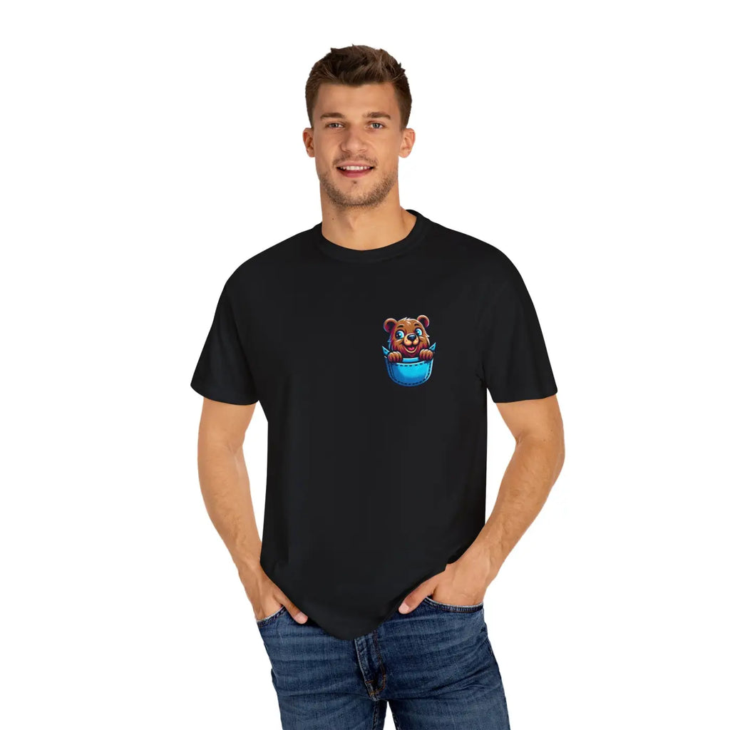 Bear in a Pocket Tee – Eco-friendly Cotton Top - Dipaliz