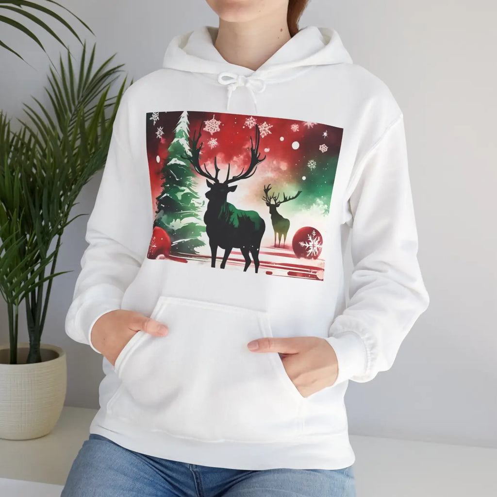 Rudolf Reindeer Hooded Sweatshirt – Eco-friendly - Dipaliz