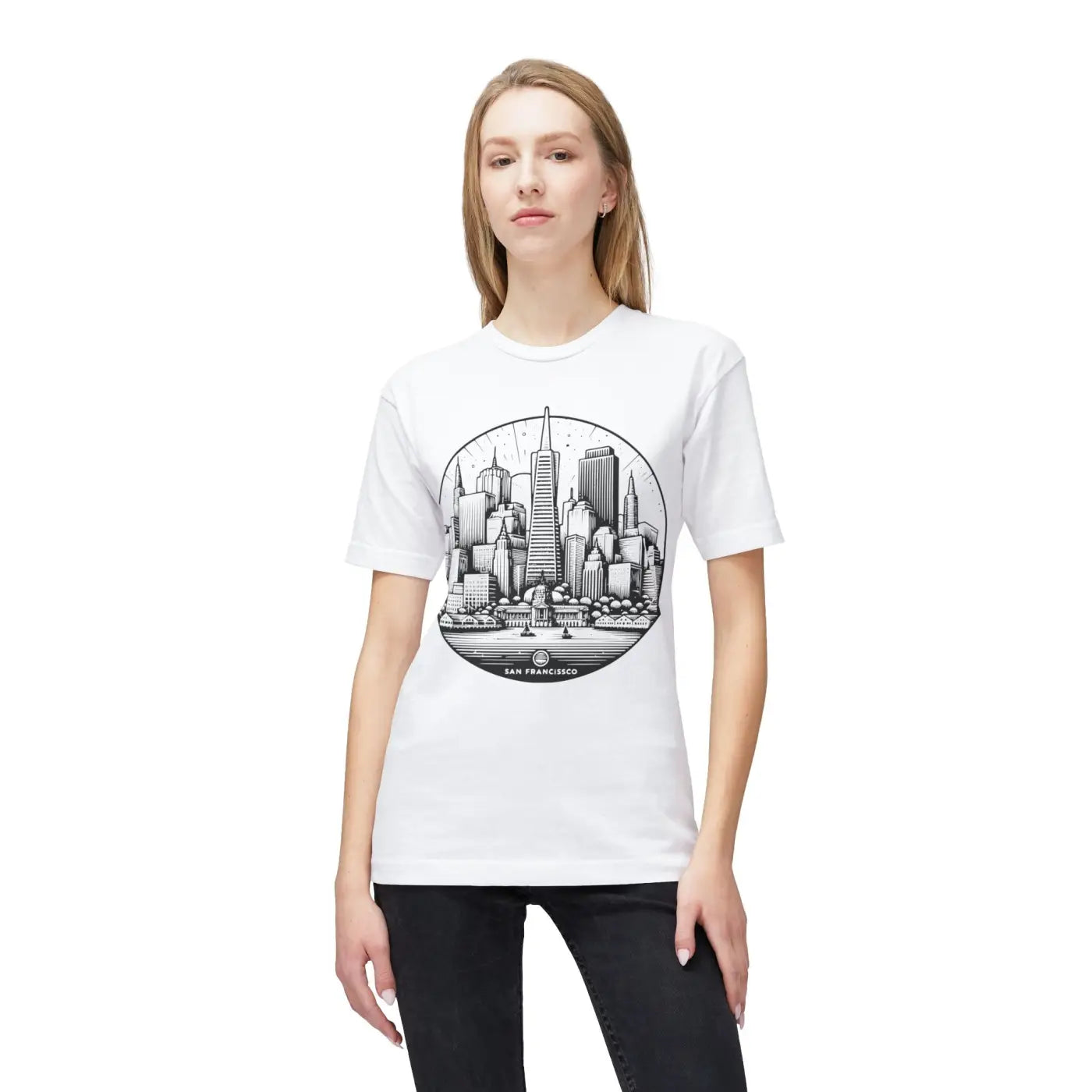 San Francisco City Skyline Cotton Tee - Eco-friendly - Dipaliz