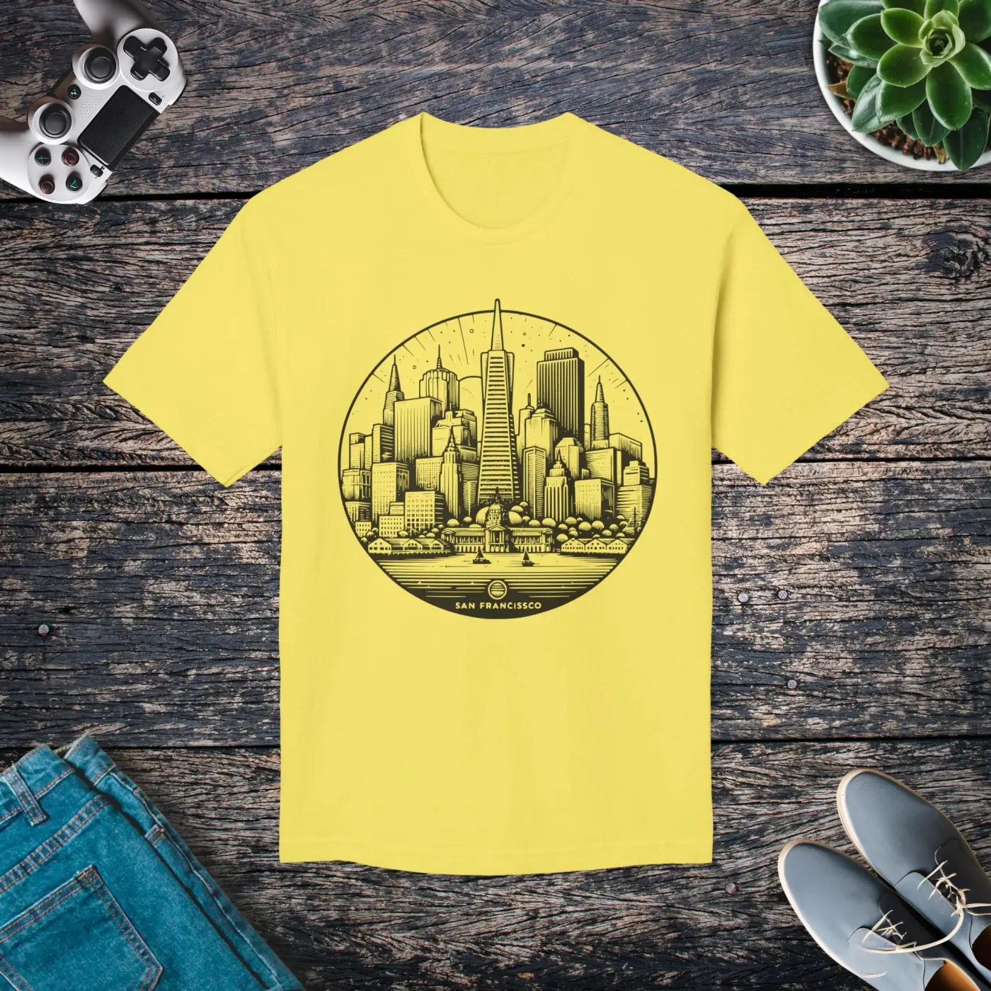 San Francisco City Skyline Cotton Tee - Eco-friendly - Dipaliz