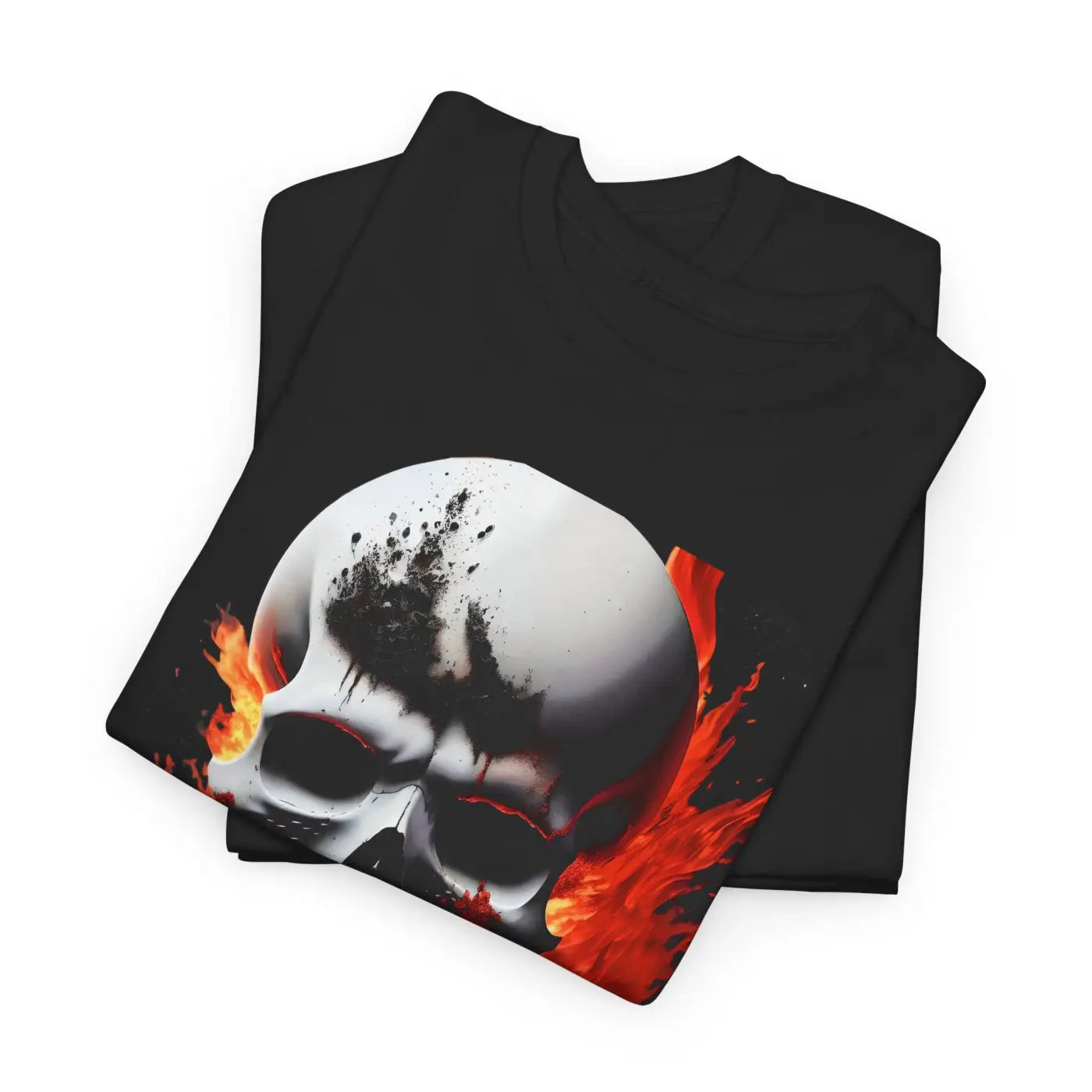 Skull on Fire Unisex Cotton Tee – Eco-friendly - Dipaliz