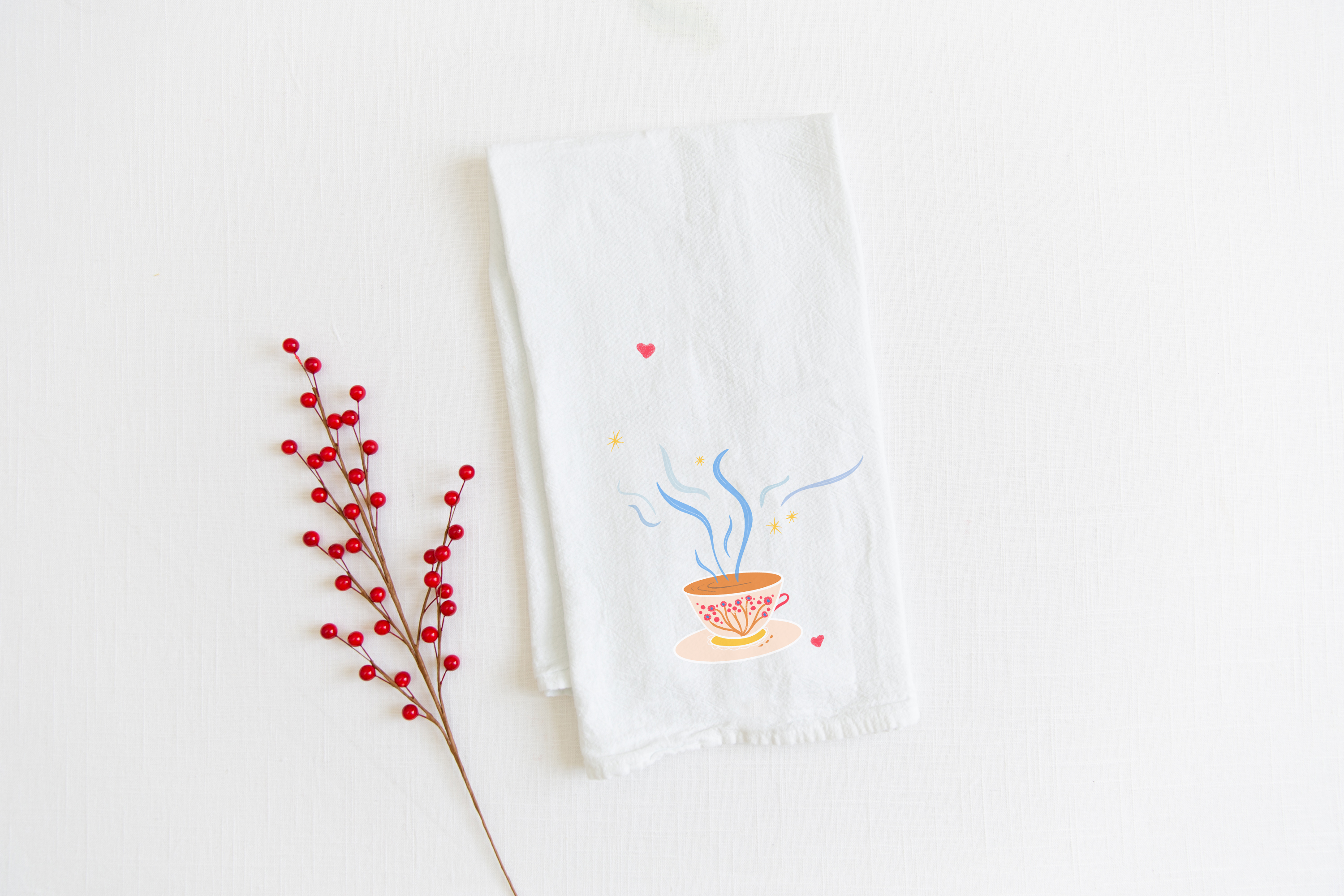 "Scrumptious Spice" Organic Tea Gift Set w. Honey & Tea Towel (Restful Brew)