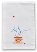 100% Organic Cotton "Afternoon Tea" Kitchen Tea Towels w. Hand-drawn Adorable Art - Assorted (Tea Time/Winter Dreaming)