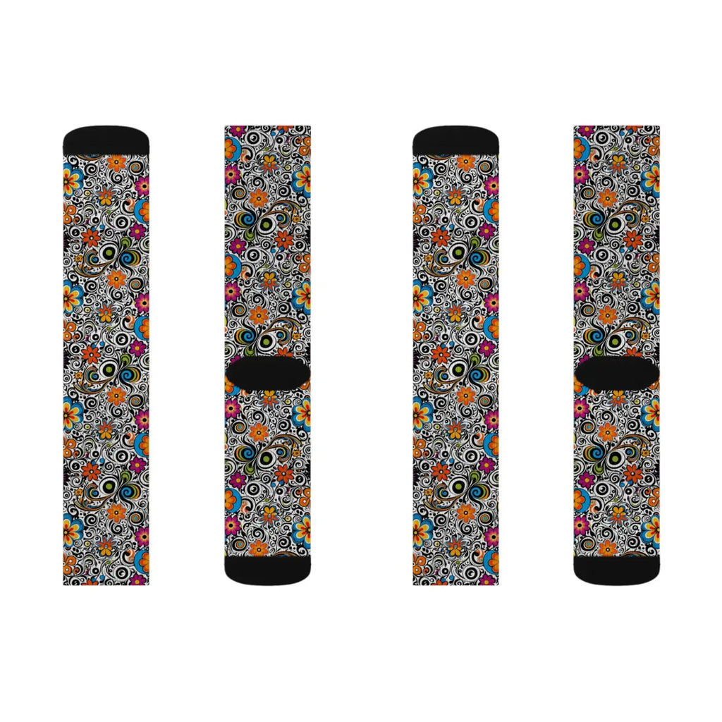 Vibrant Floral Pattern Socks – Eco Friendly - Dipaliz