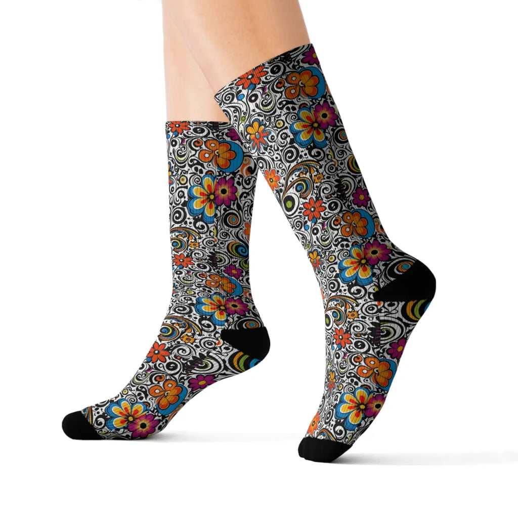 Vibrant Floral Pattern Socks – Eco Friendly - Dipaliz