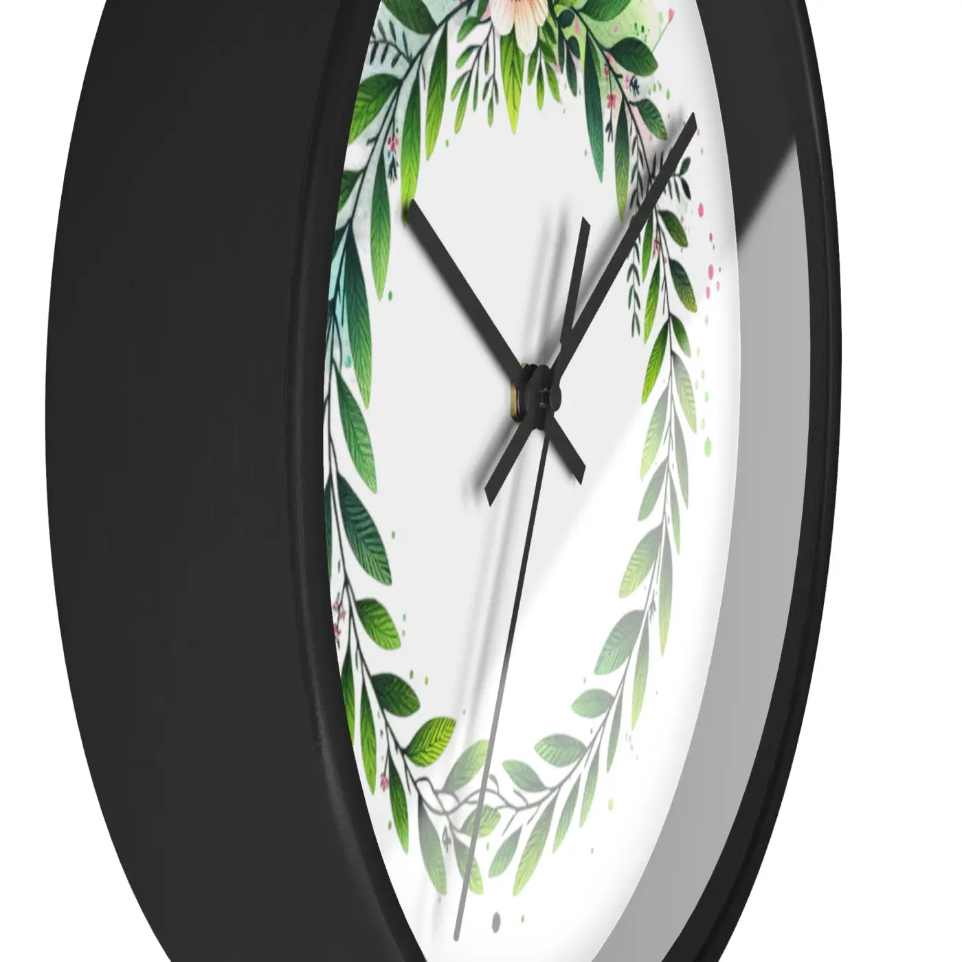 Floral Wreath Wall Clock – Eco-friendly Wood - Dipaliz